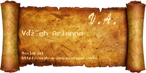 Végh Arianna névjegykártya